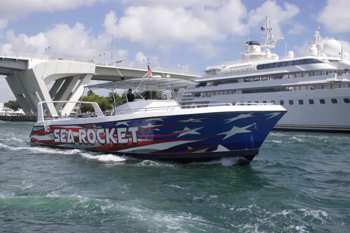 a large ship in the water