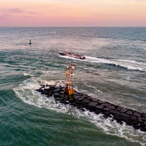 a body of water next to the ocean