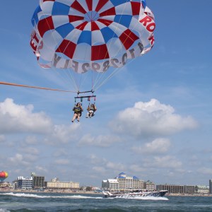 a parachute in the water