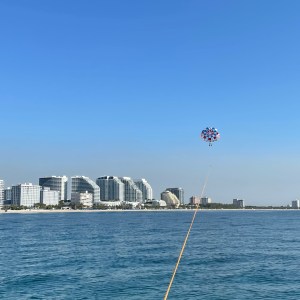a small boat in a large body of water