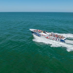 a small boat in a body of water