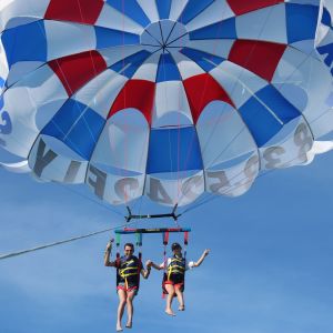 a parachute in the air