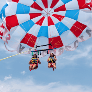 a parachute in the air