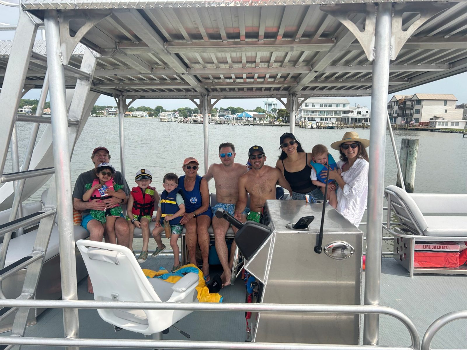 a group of people on a boat