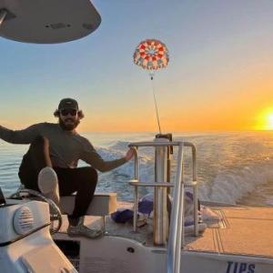 a person standing in front of a beach
