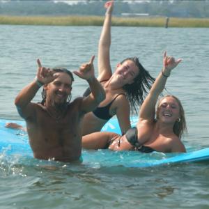 a girl in a pool of water