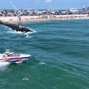 a small boat in a body of water