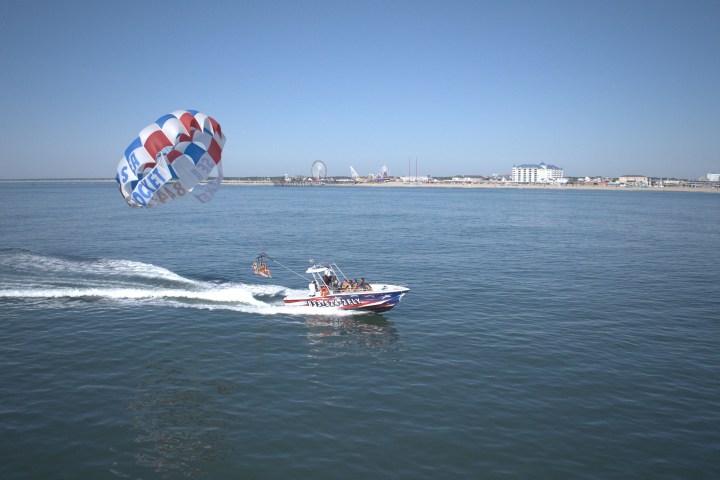 a small boat in a large body of water
