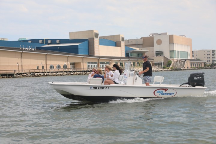 a small boat in a body of water