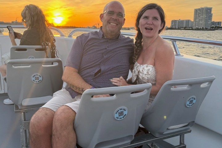 a person sitting on a boat