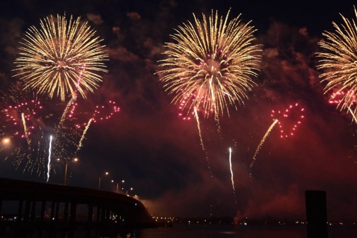 fireworks in the night sky