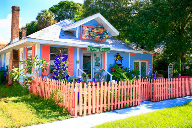 a group of people watching a colorful yard