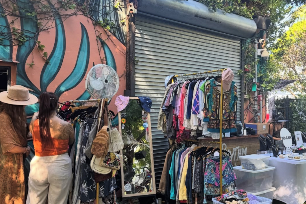 People shopping at the Sunny Side Up Market in Fort Lauderdale 